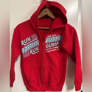 Bubba Gump Hollywood, Ca ~ Run Forest Run Kids Red Hoodie